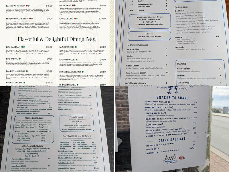 Dastaan Modern Indian Cafe and Bistro Menu