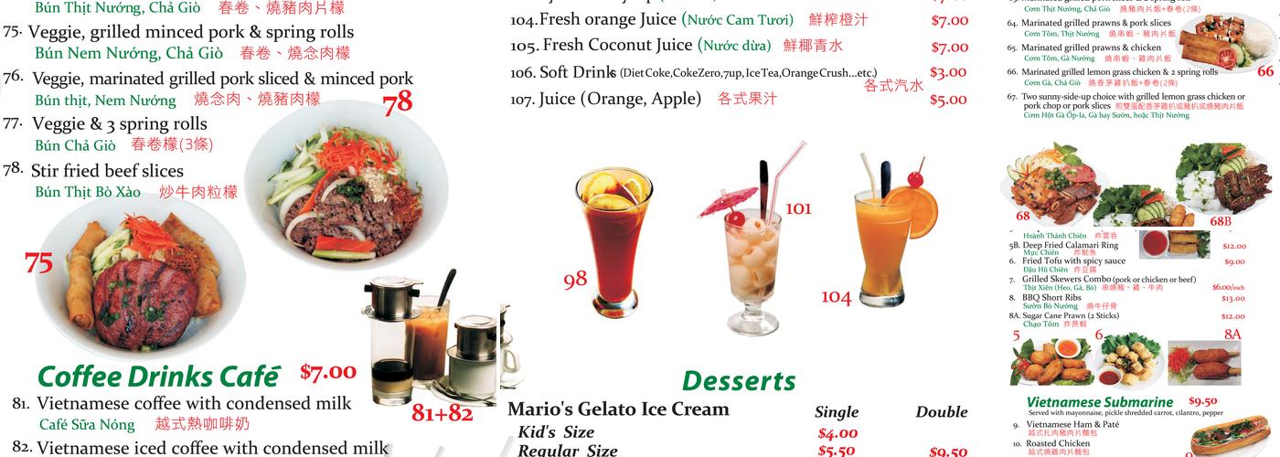 Phở 777 Vietnamese Menu
