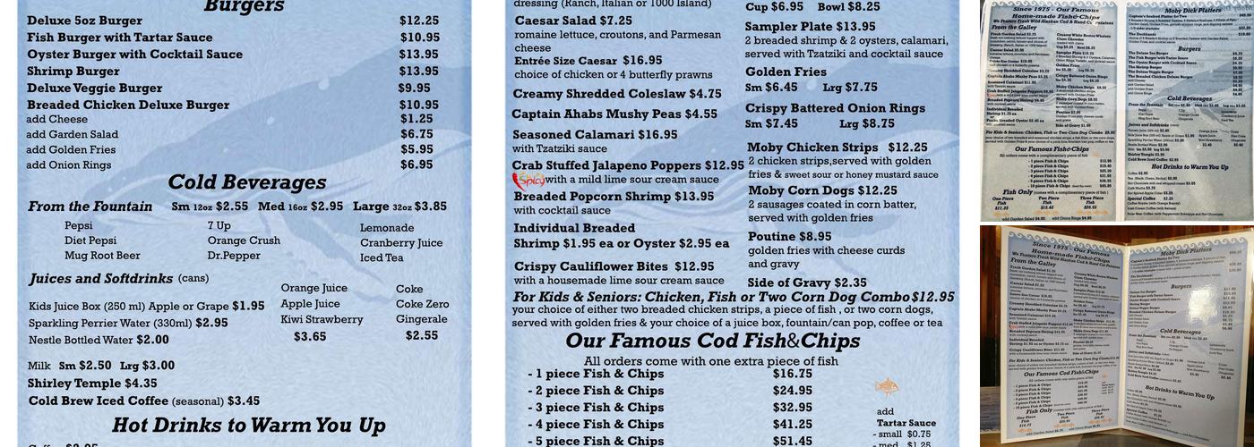 Moby Dick Restaurant Menu
