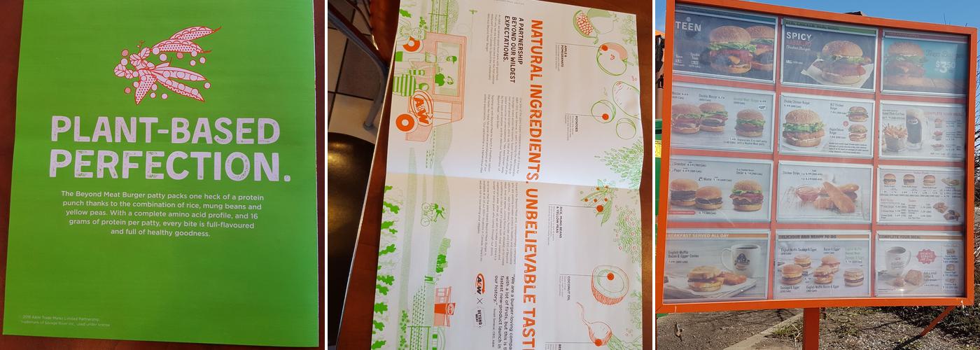 A&W Canada Menu