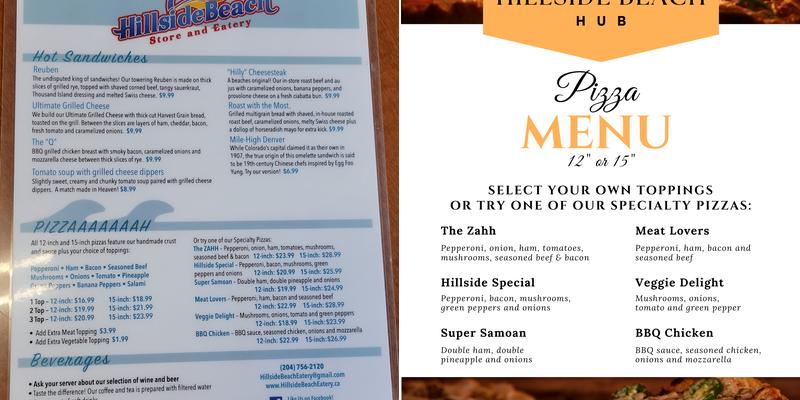 Hillside Beach Store & Eatery Menu