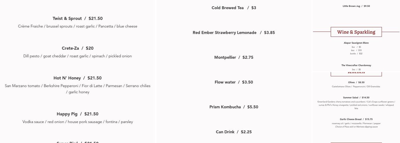 Red Ember Common Menu
