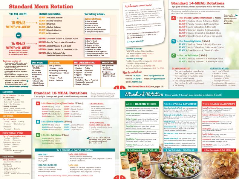 Global Meals Menu
