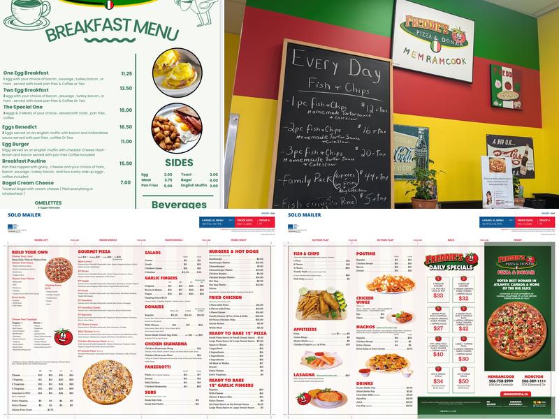 Freddie's Pizza - Memramcook Menu