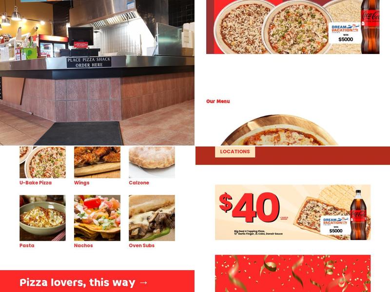 Pizza Shack Menu