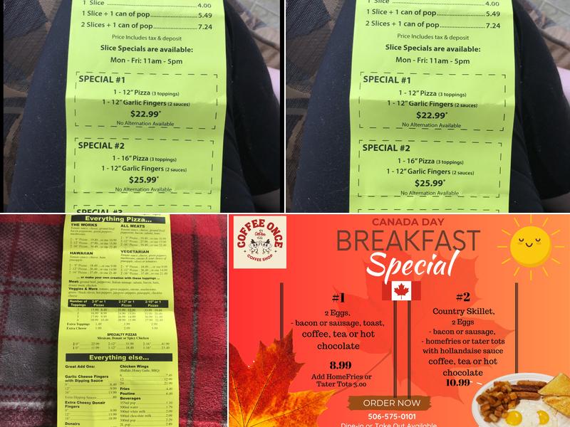 Pizza Twice - Nackawic Menu