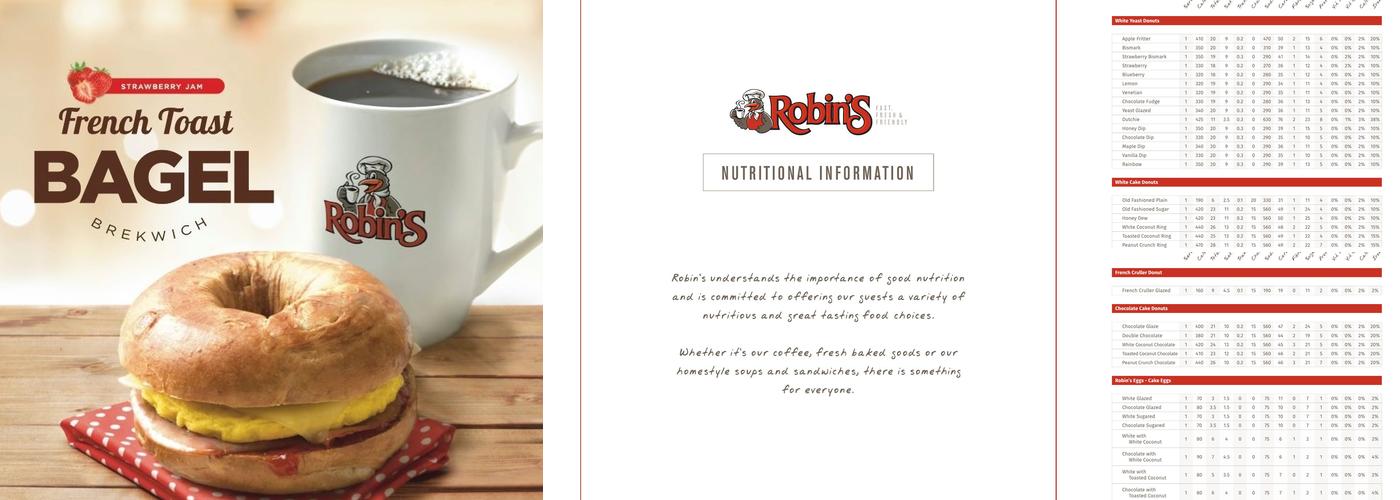 Robins Donuts Menu