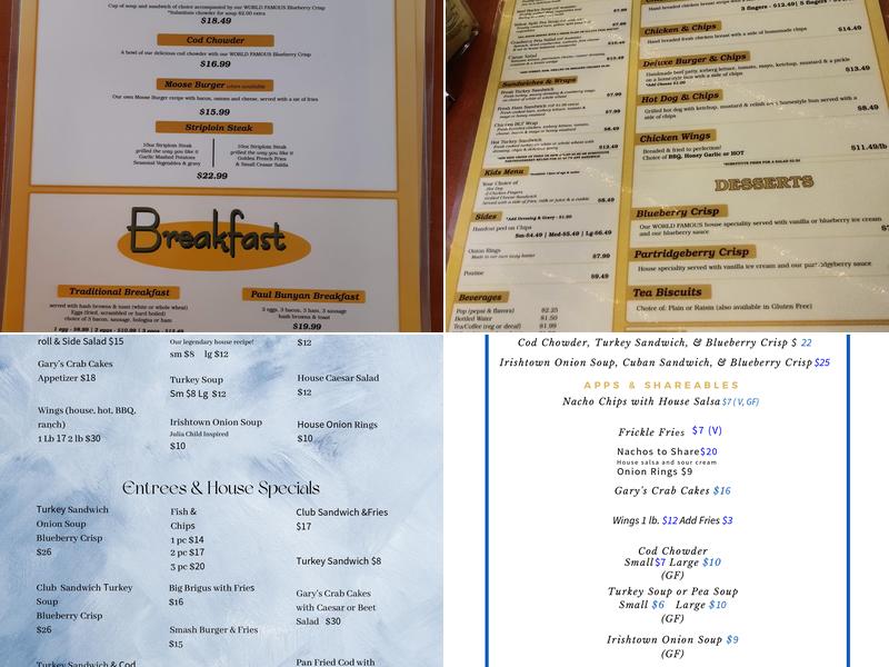 The Quay Restaurant Menu