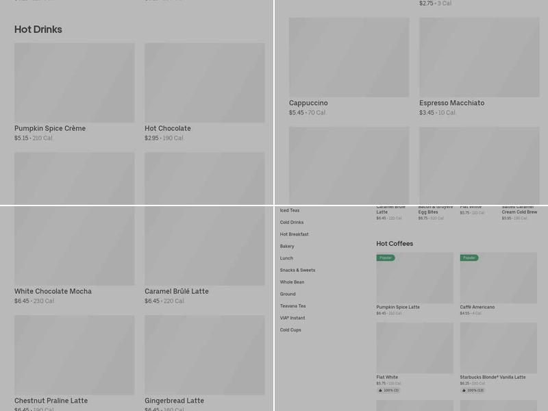 Starbucks Menu