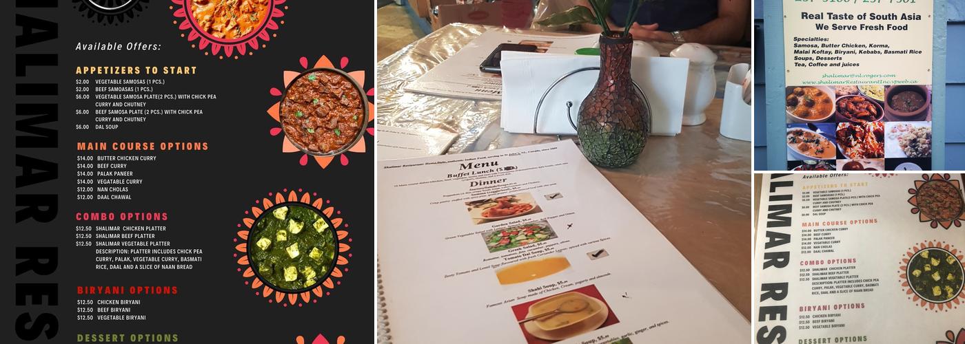 Shalimar Restaurant Menu