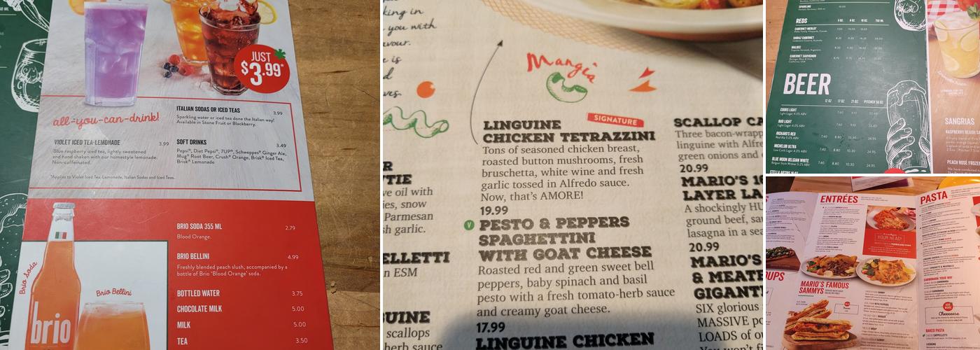 East Side Mario's Menu