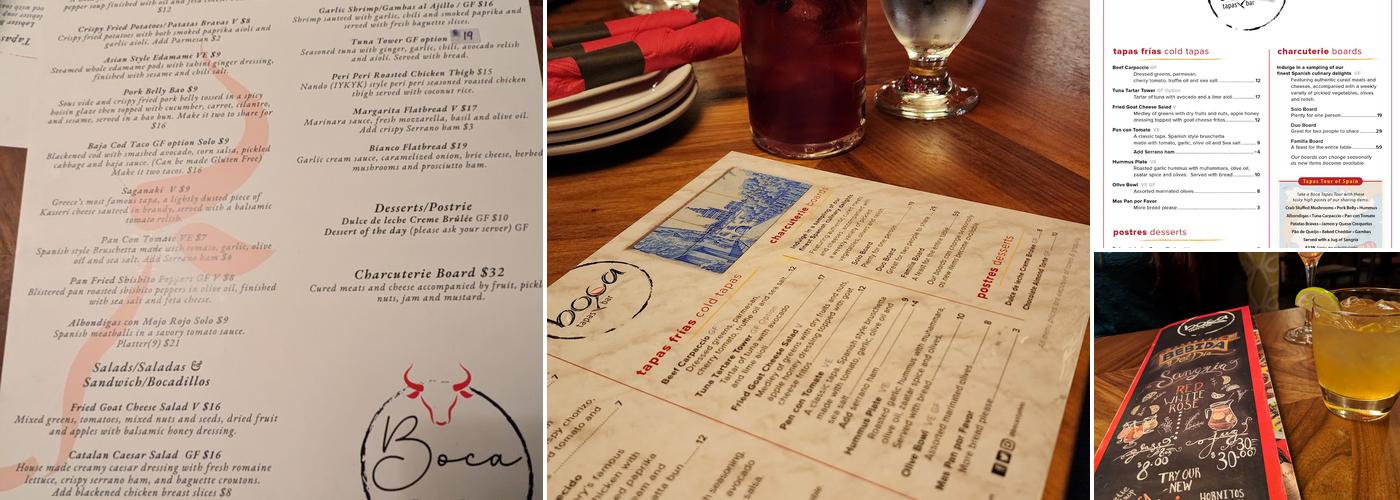 Boca Tapas Bar Menu
