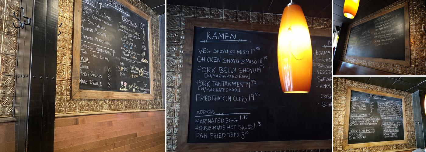 Bad Bones Ramen Menu