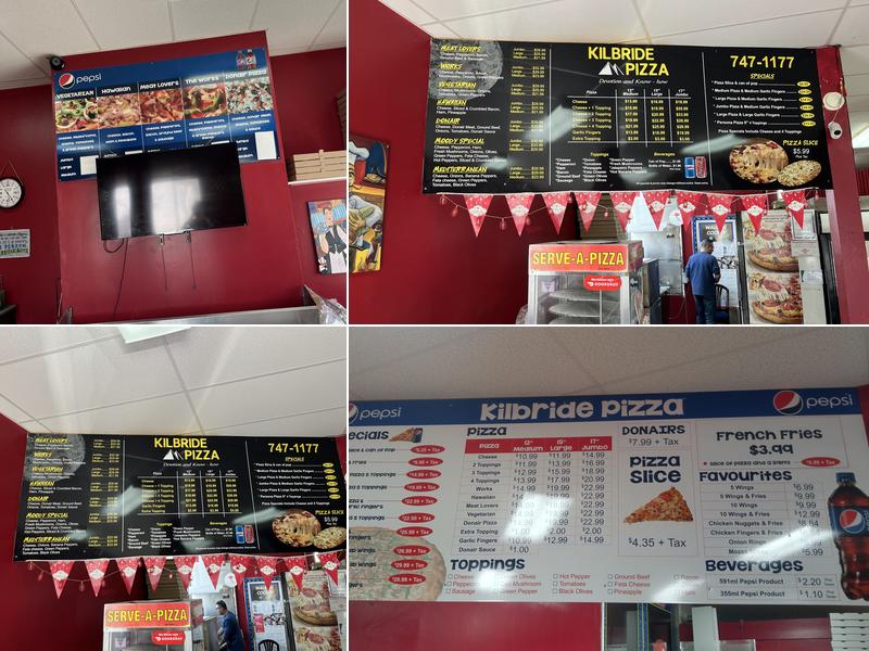 Kilbride Pizza Menu