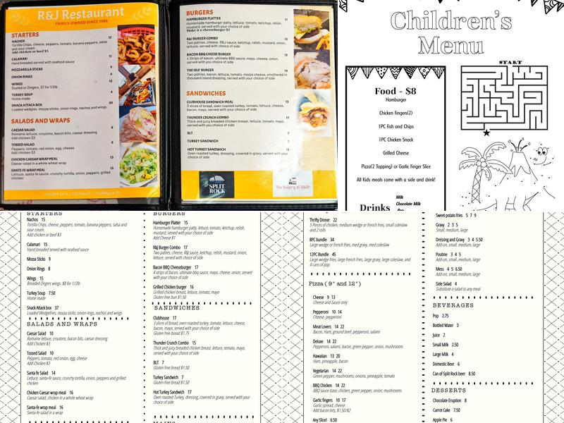 R & J Restaurant Menu