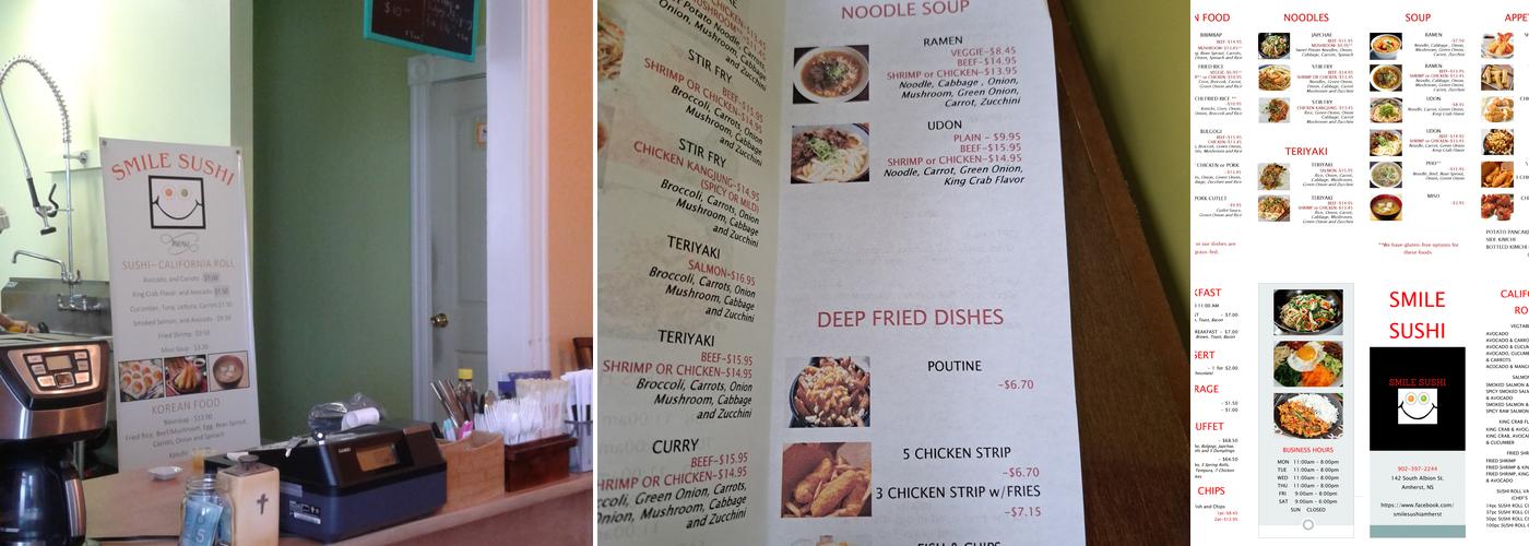 Smile Sushi Menu