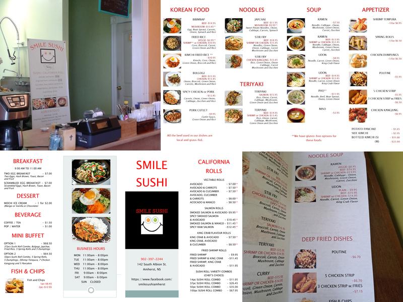 Smile Sushi Menu