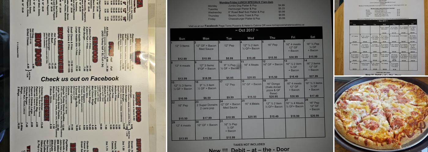 The Lequille Pizza Shop Menu