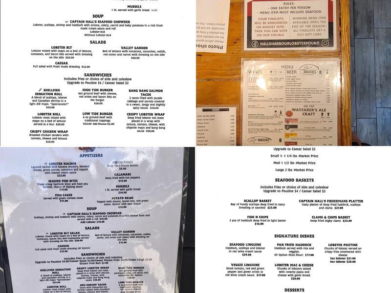 Halls Harbour Lobster Pound Menu