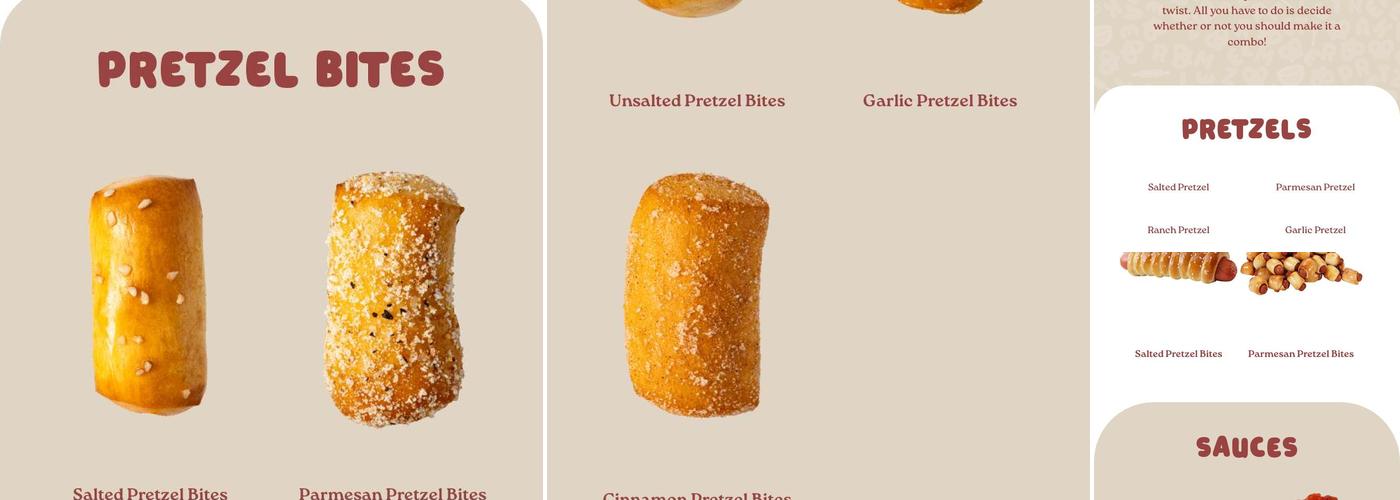 Pretzelmaker & Mrs Fields Menu