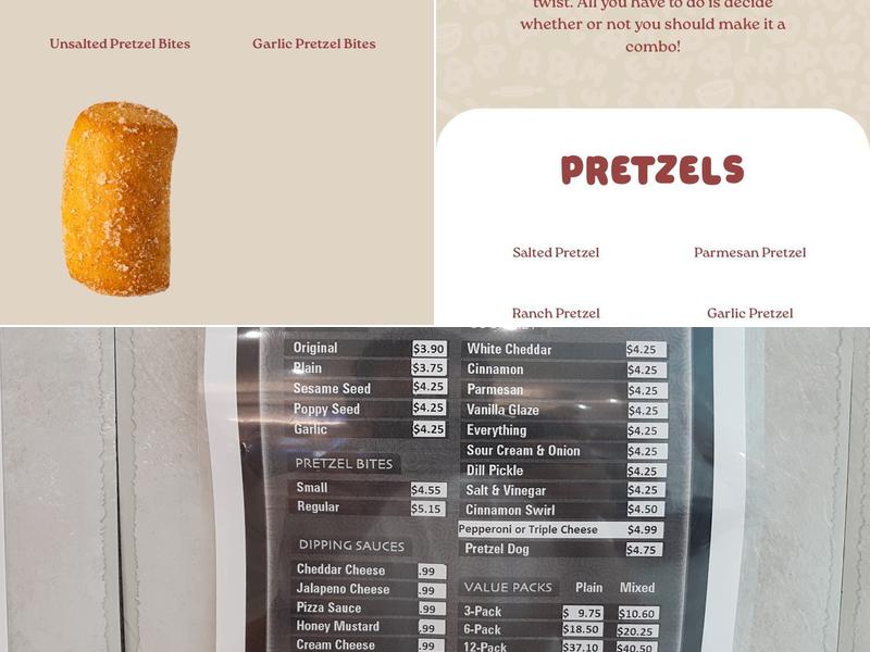 Pretzelmaker & Mrs Fields Menu