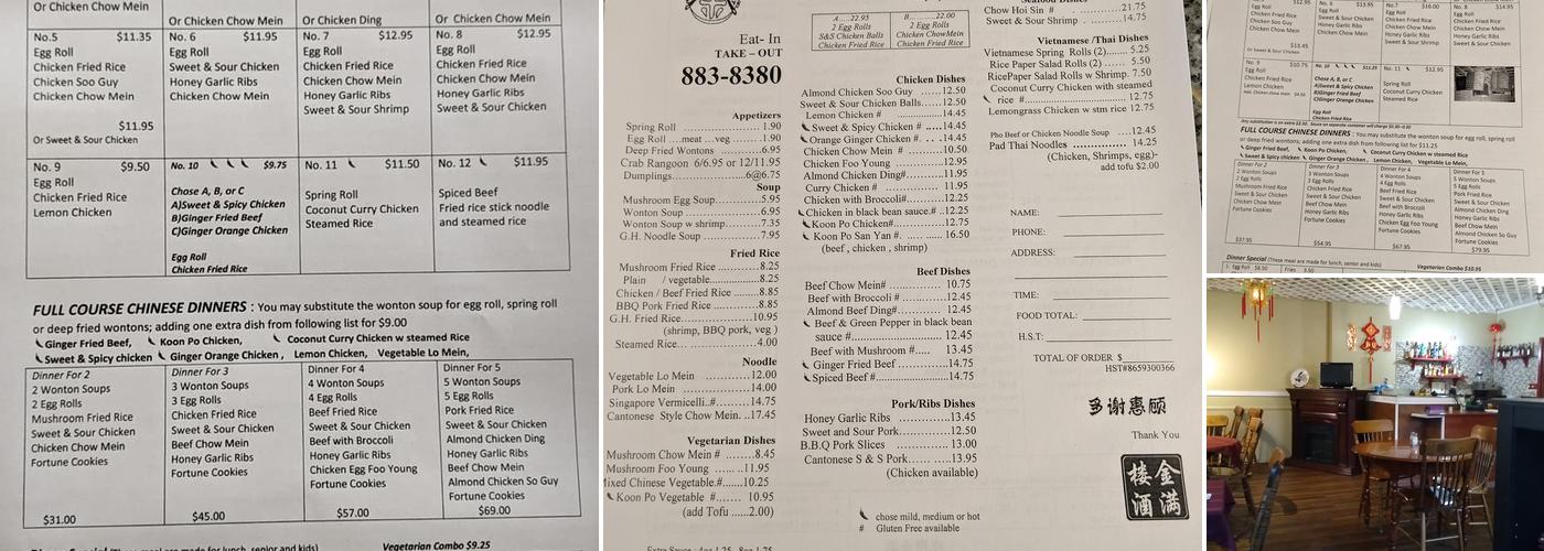 Golden Harvest Restaurant Menu