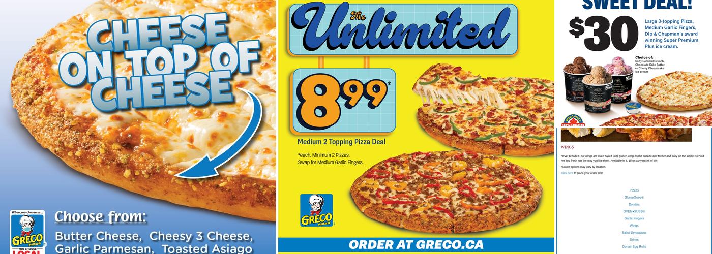 Greco Pizza Menu