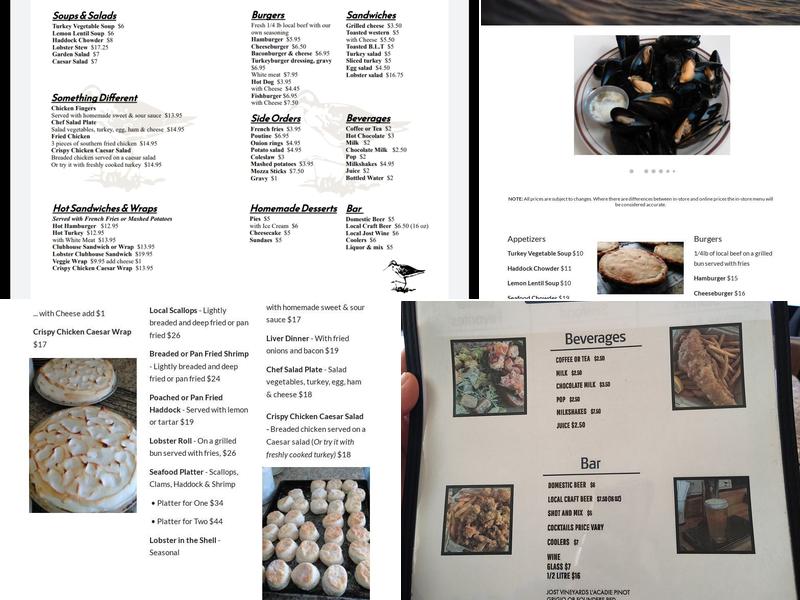 Sandpiper Menu