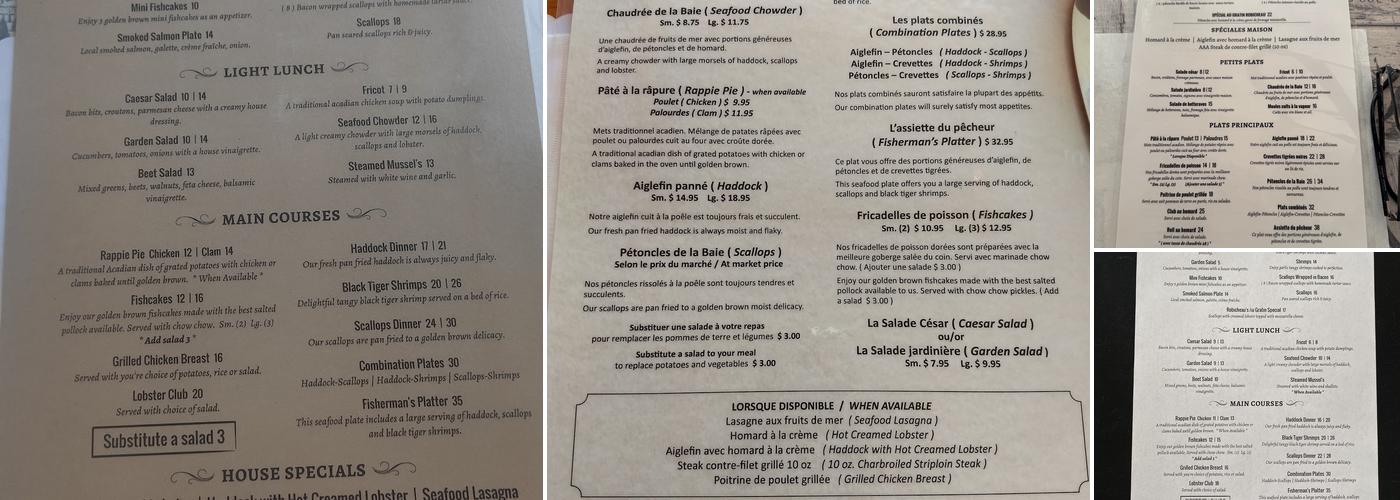 La Cuisine Robicheau Menu