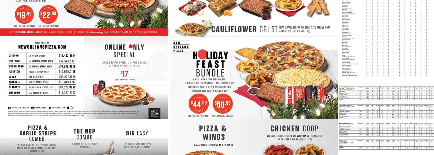 New Orleans Pizza Menu