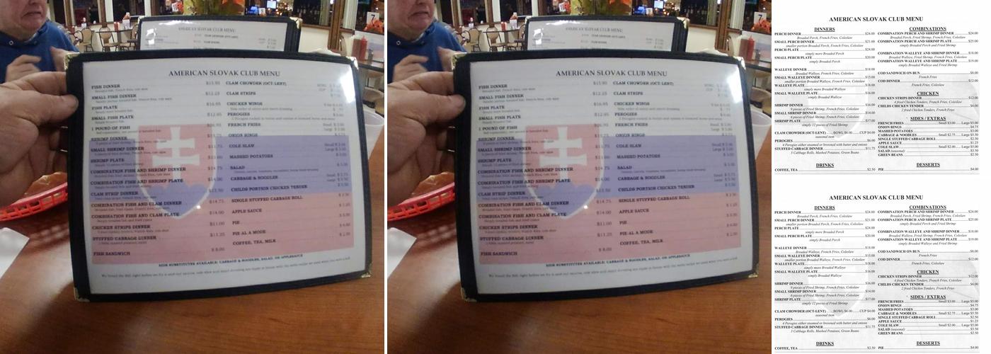 American Slovak Club Menu