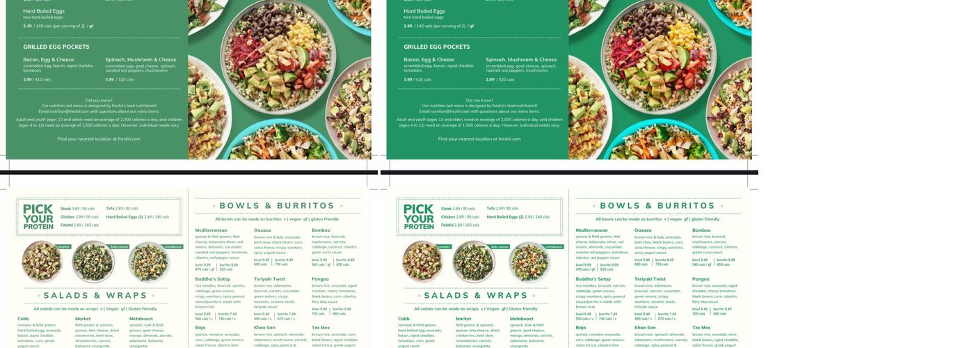 Freshii Menu