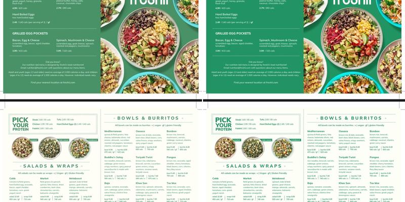 Freshii Menu