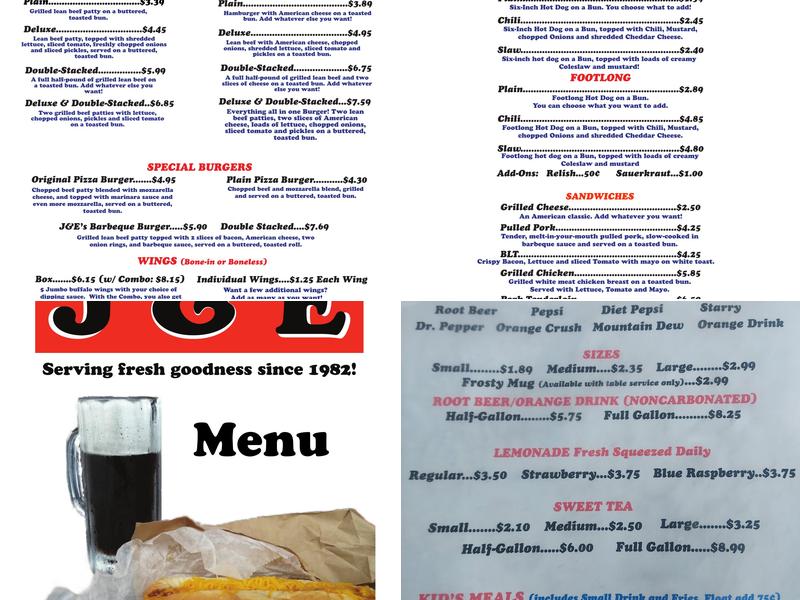 J&E Rootbeer Stand Menu