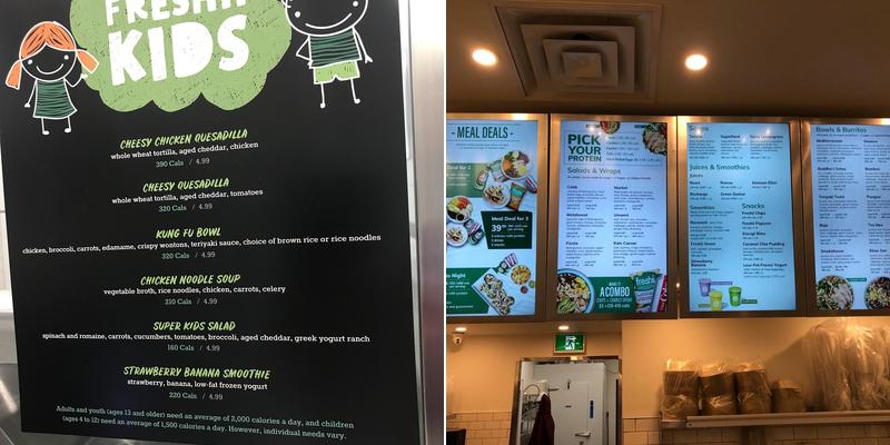 Freshii Menu
