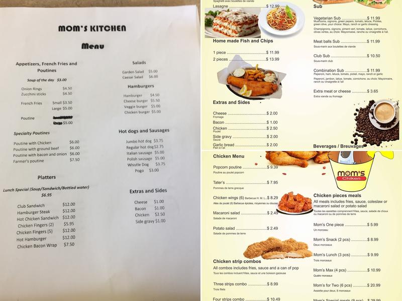 Mom's Kitchen Menu