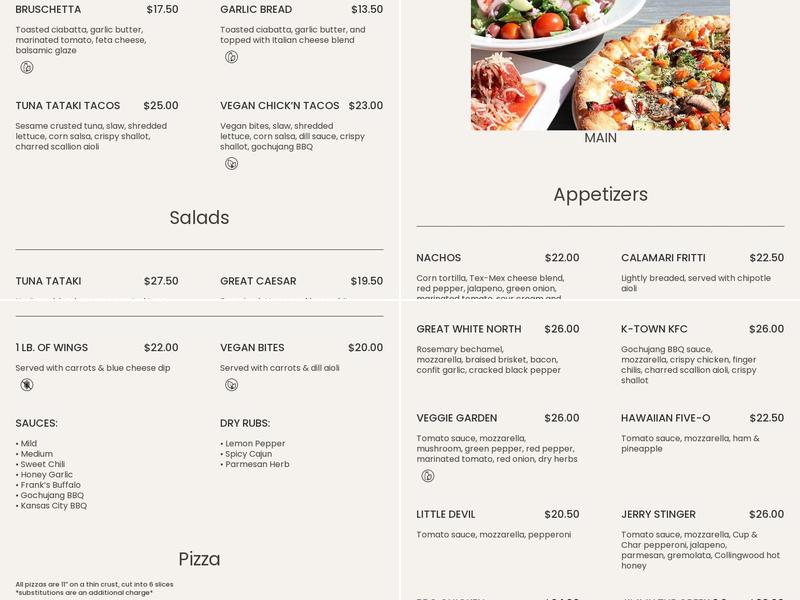 Firehall Pizza Co. Menu