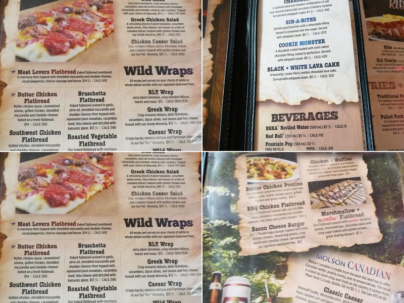 Wild Wing Menu