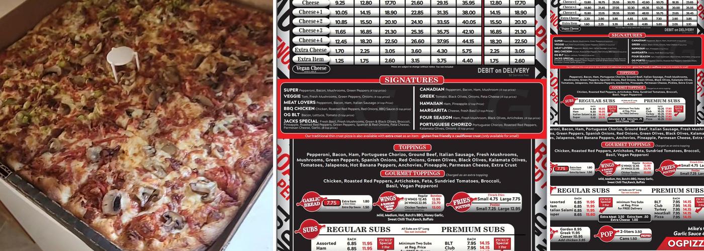Original Guys Pizza Pies - OG Pizza (Cottam) Menu