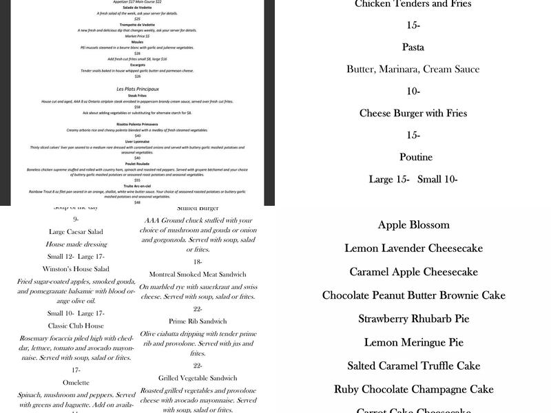 Chez Michel Restaurant & Catering Menu