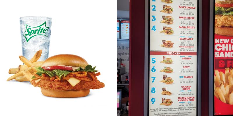 Wendy's Menu