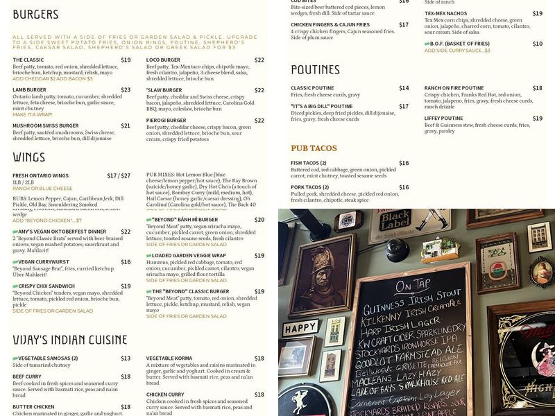 Shepherd's Pub Menu