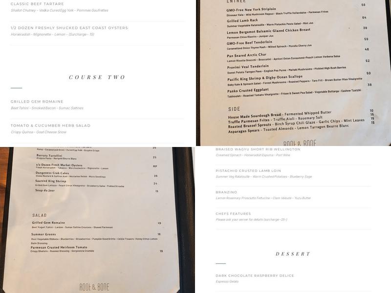 Root & Bone Menu