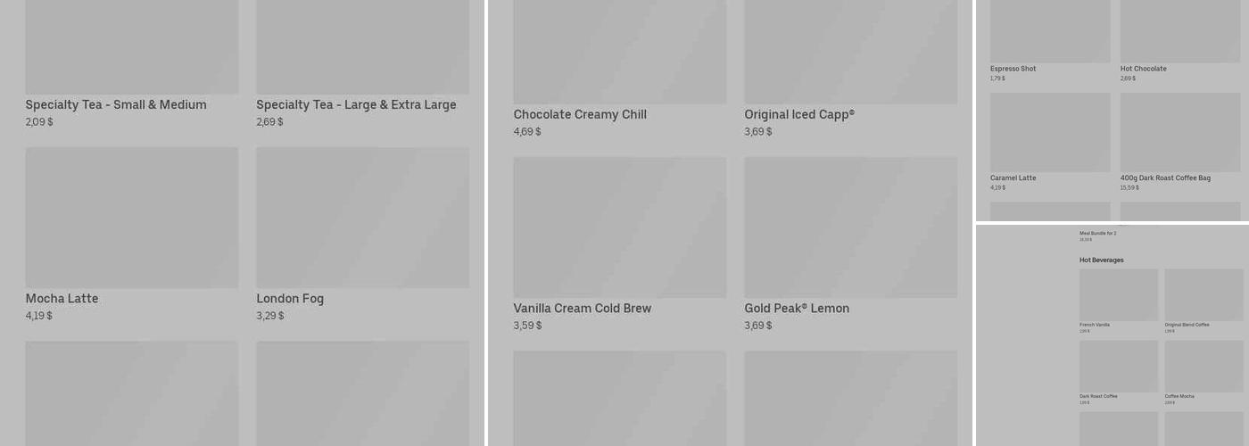 Tim Hortons Menu