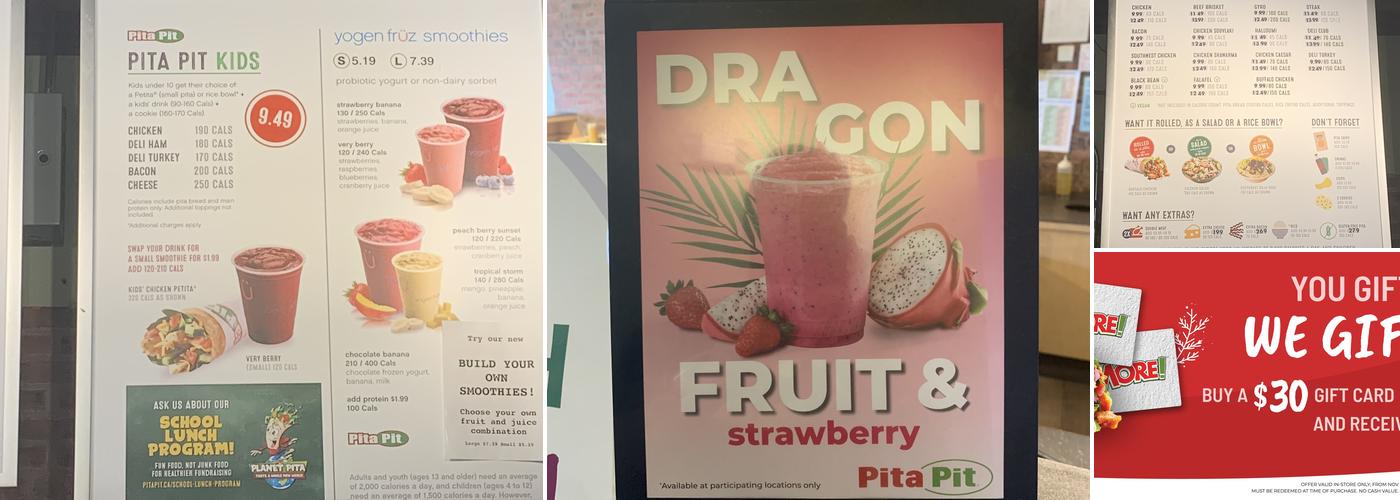 Pita Pit Menu