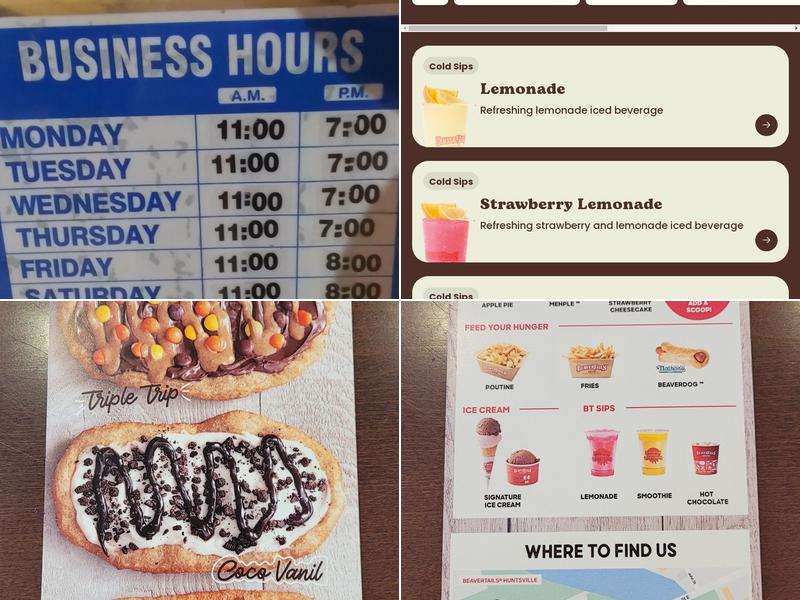 BeaverTails Huntsville Menu
