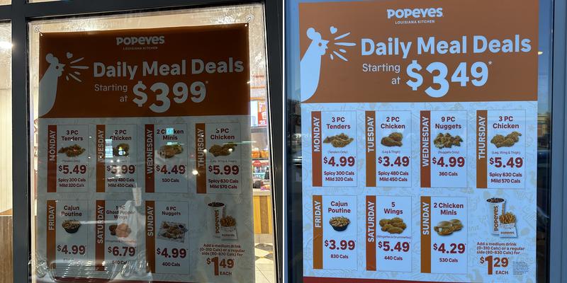 Popeyes Louisiana Kitchen Menu