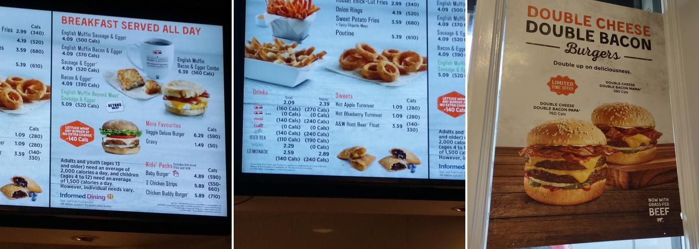 A&W Menu