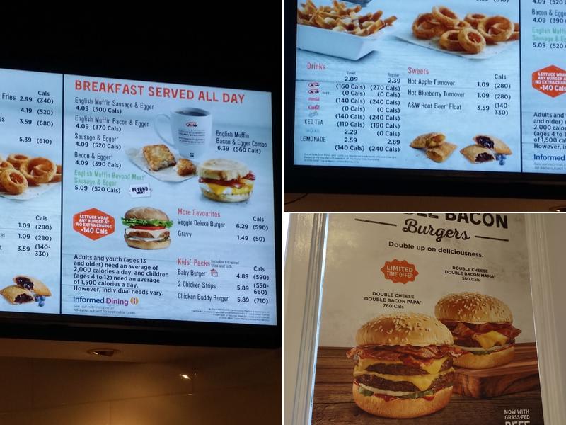 A&W Menu