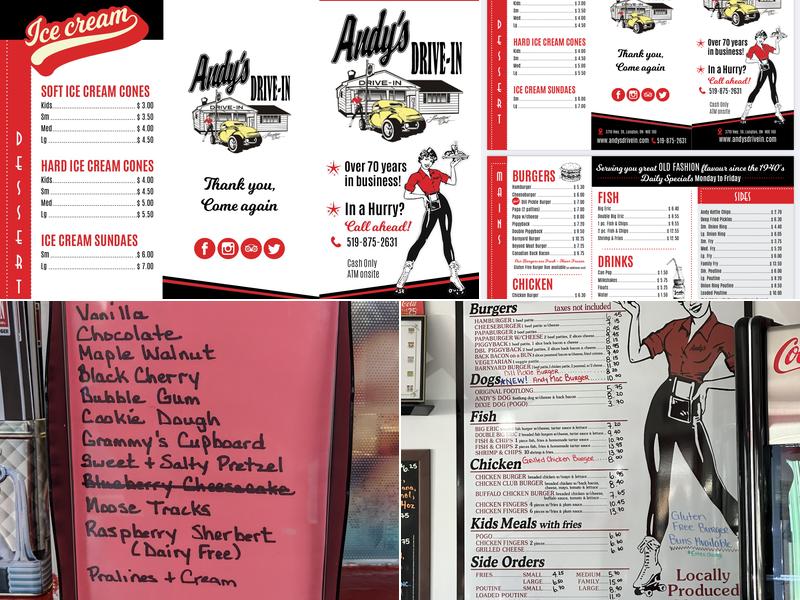 Andy's Drive-In Restaurant Menu